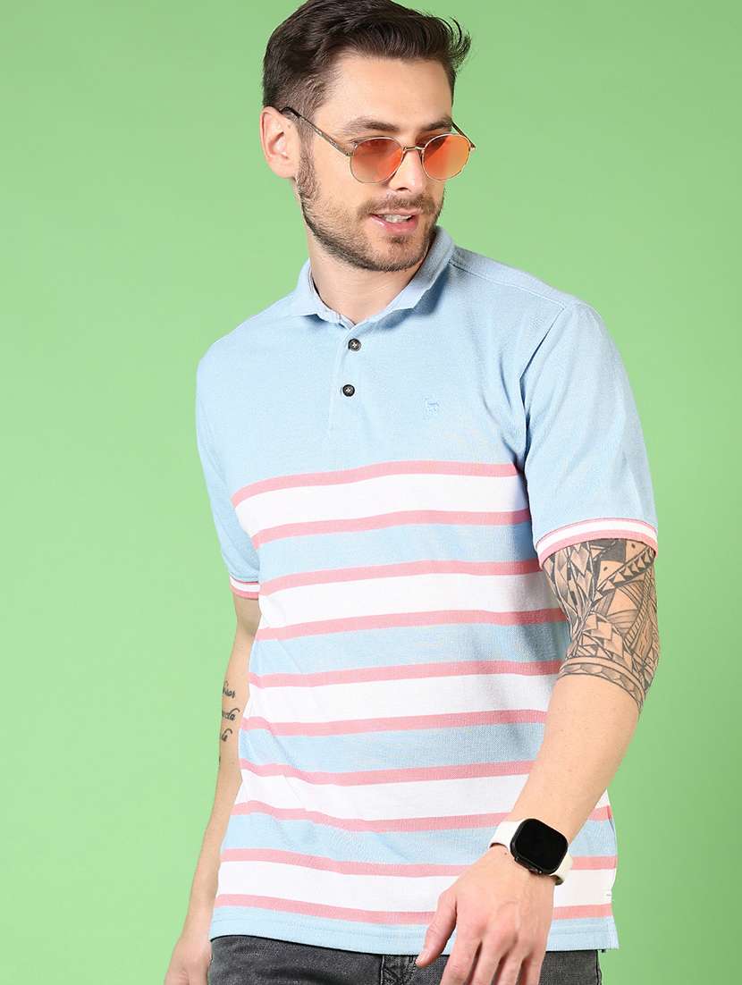 men short sleeves striped polo t-shirt - 21701577 -  Standard Image - 1