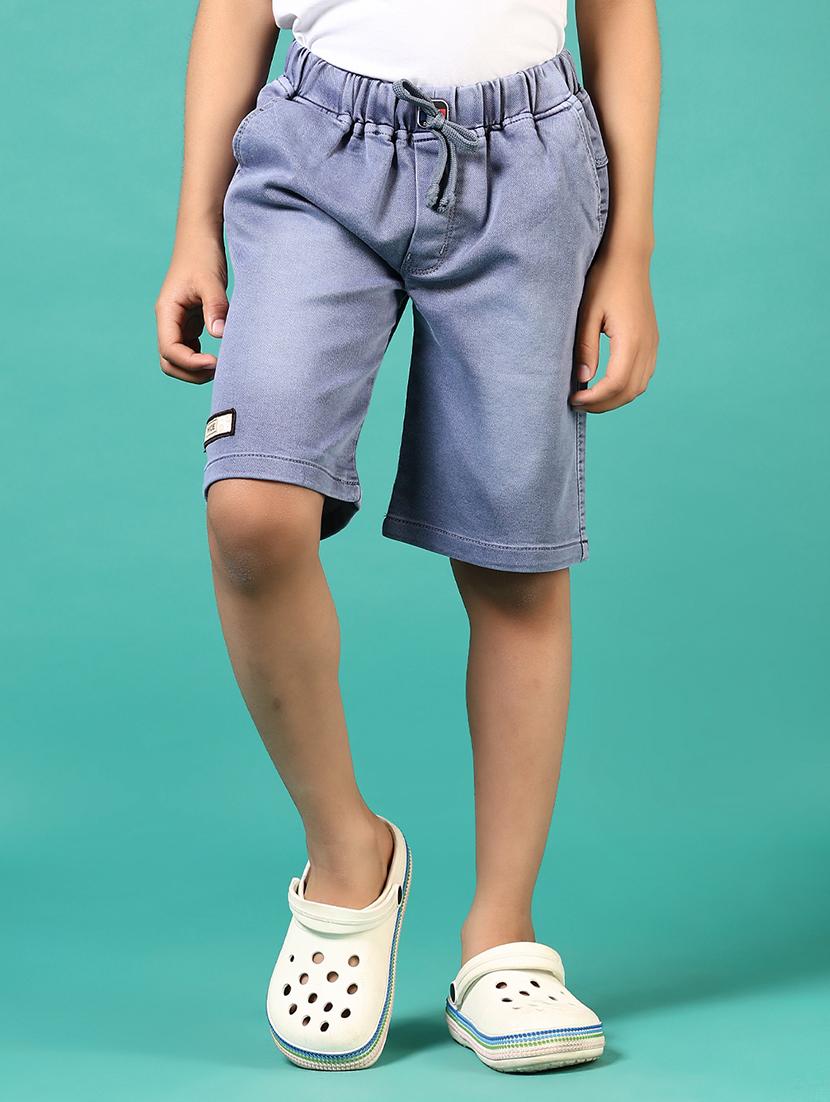 boys solid mid rise regular fit shorts - 21701635 - Standard Image - 1