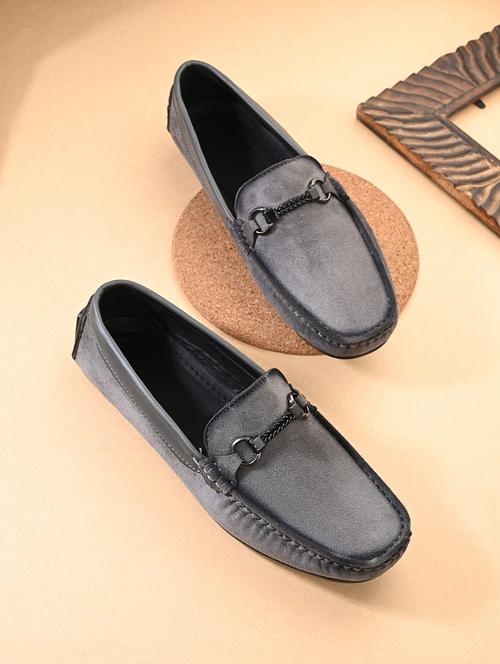 grey synthetic slip on loafers - 21701837 -  Standard Image - 0