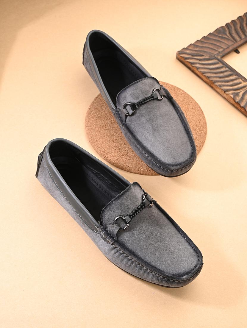 grey synthetic slip on loafers - 21701837 -  Zoom Image - 0