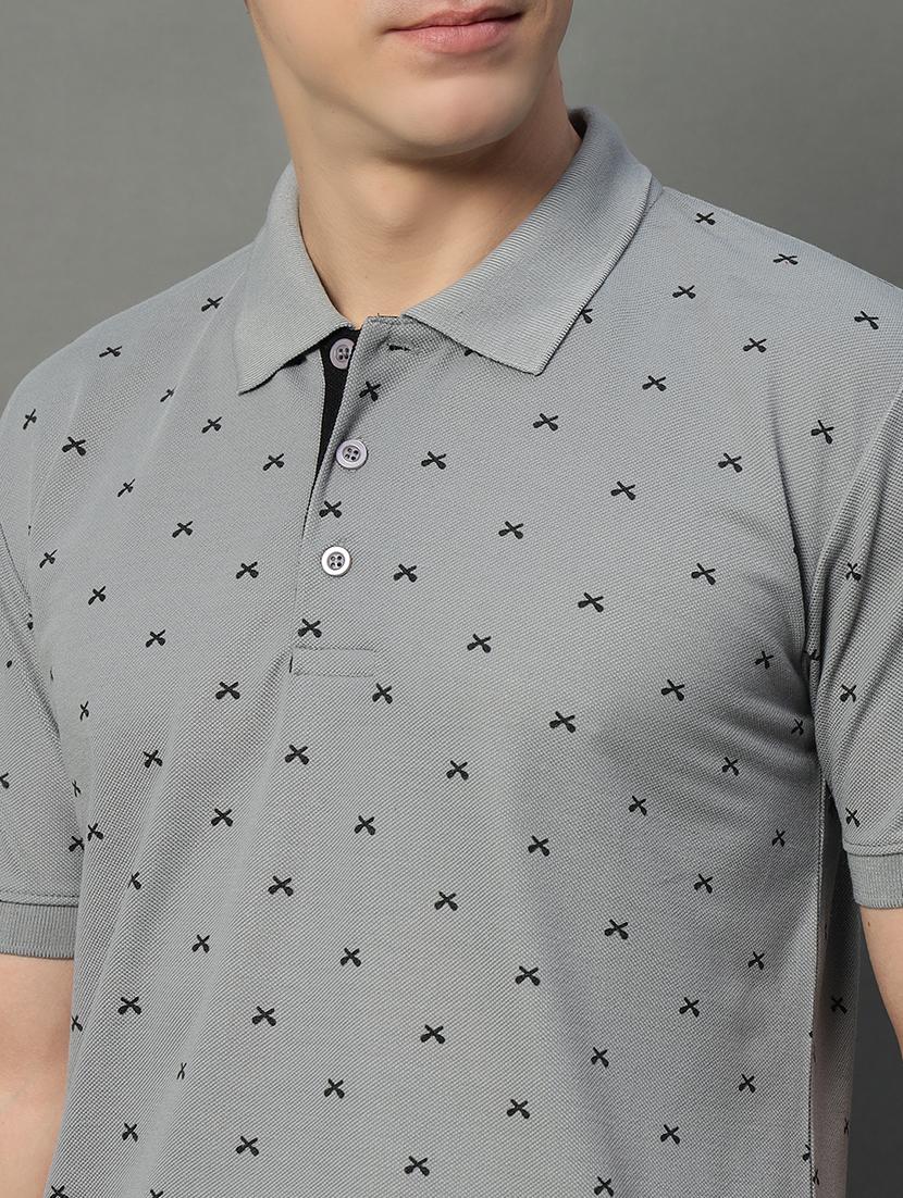 men printed short sleeve polo t-shirt - 21703114 - Standard Image - 4