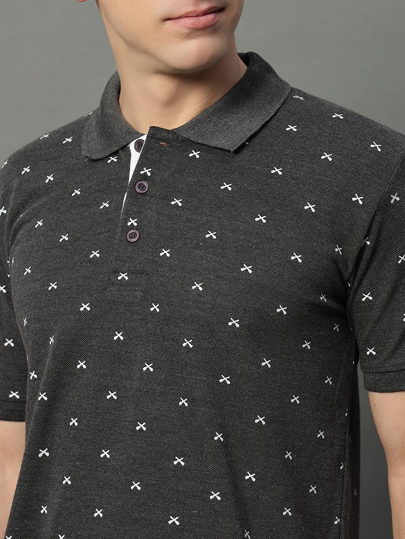 men printed short sleeve polo t-shirt - 21703115 - Standard Image - 4