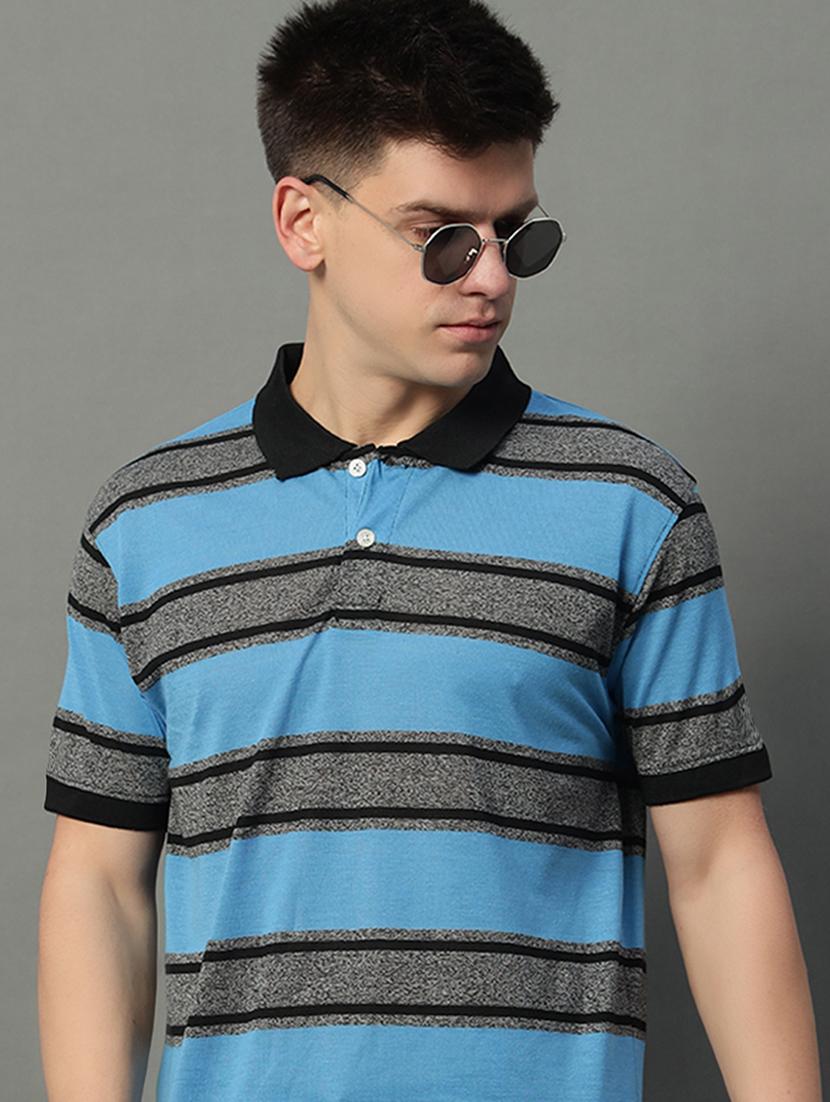 men striped short sleeve polo t-shirt - 21703121 -  Standard Image - 1