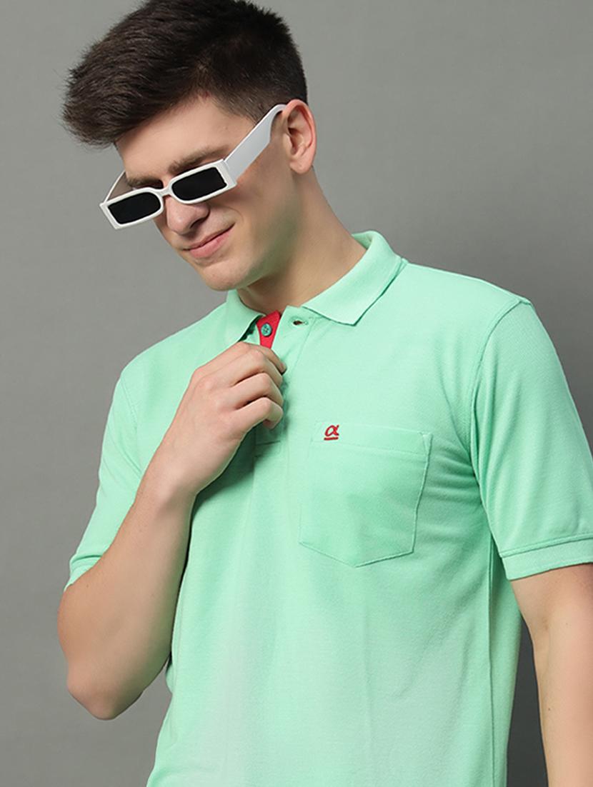 men solid short sleeve polo t-shirt - 21703127 - Standard Image - 1