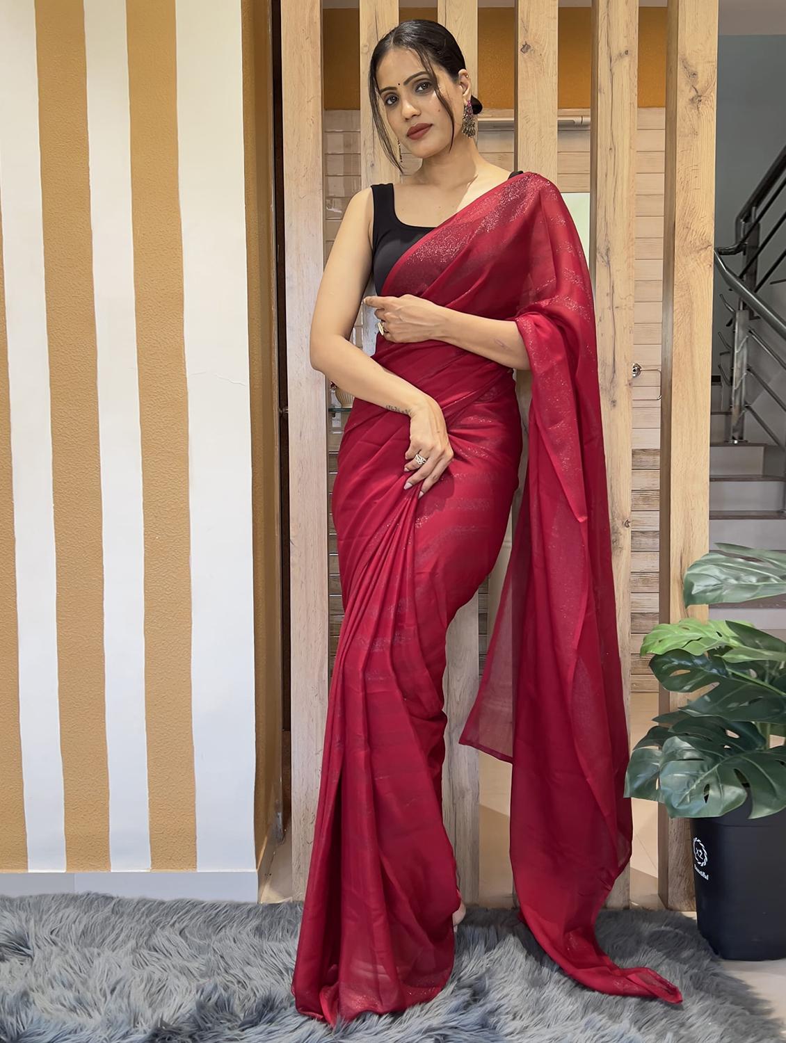 women stripes embellished saree with blouse - 21703231 - Standard Image - 1