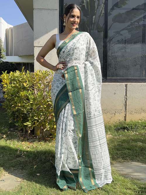 women printed bordered saree with blouse - 21703271 -  Standard Image - 0