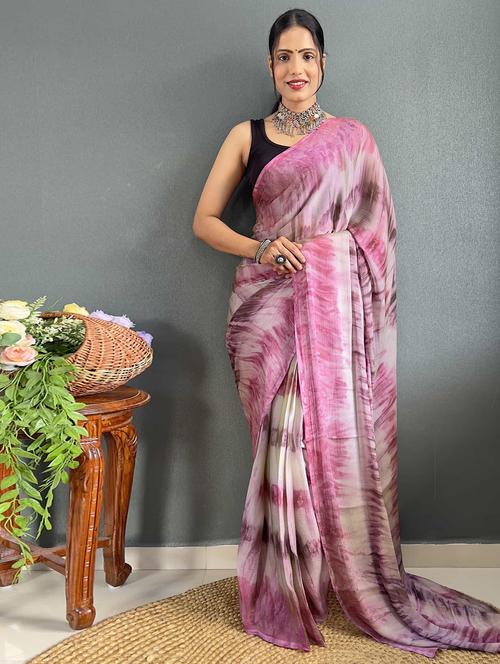 women tie & dye printed saree with blouse - 21703386 - Standard Image - 0