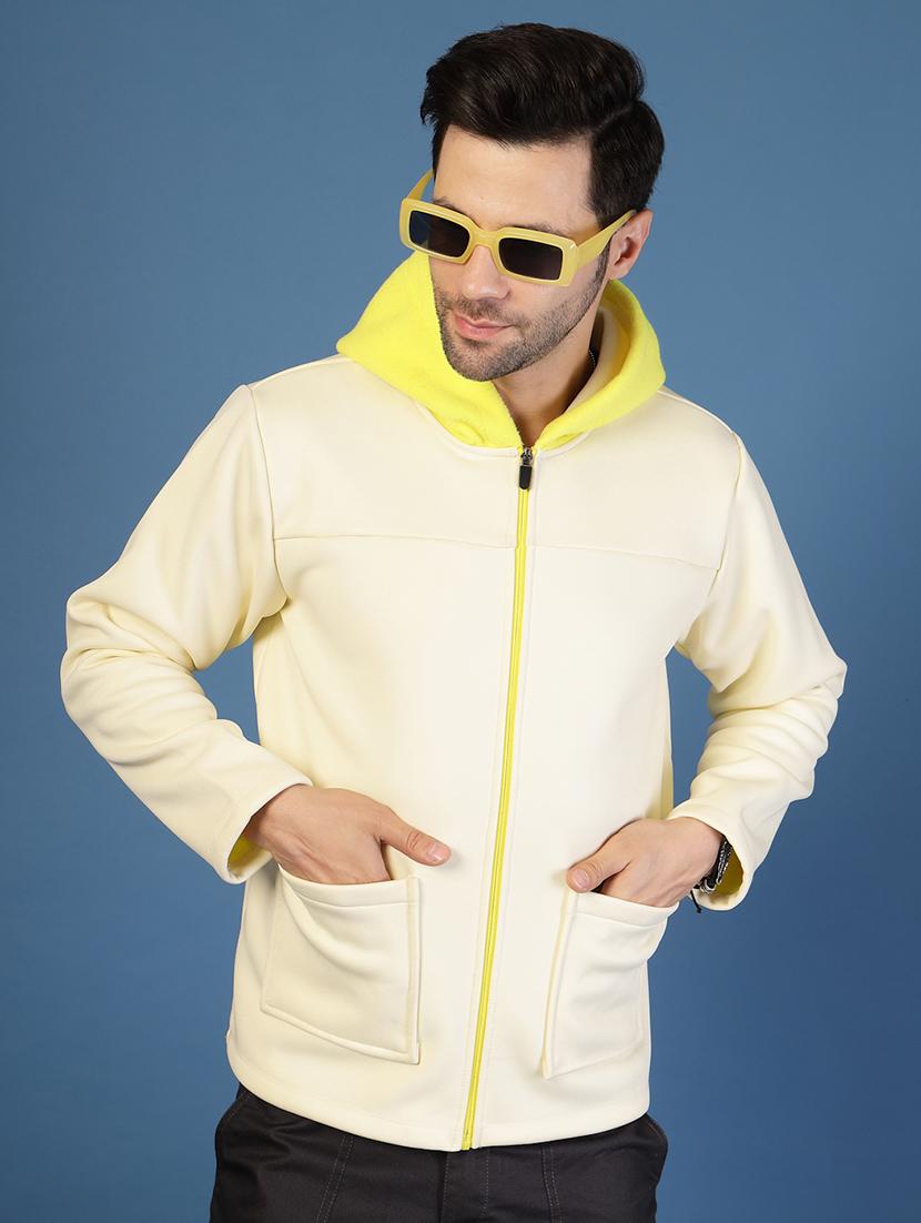 off white fleece casual jacket - 21703430 - Zoom Image - 0