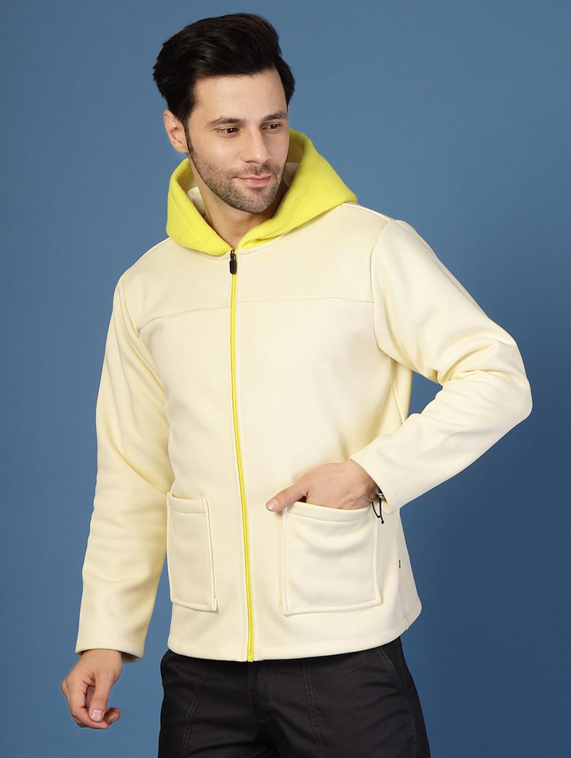 off white fleece casual jacket - 21703430 -  Standard Image - 1