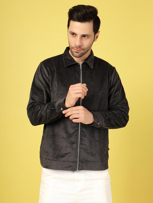 men solid long sleeve casual jacket - 21703433 - Standard Image - 0