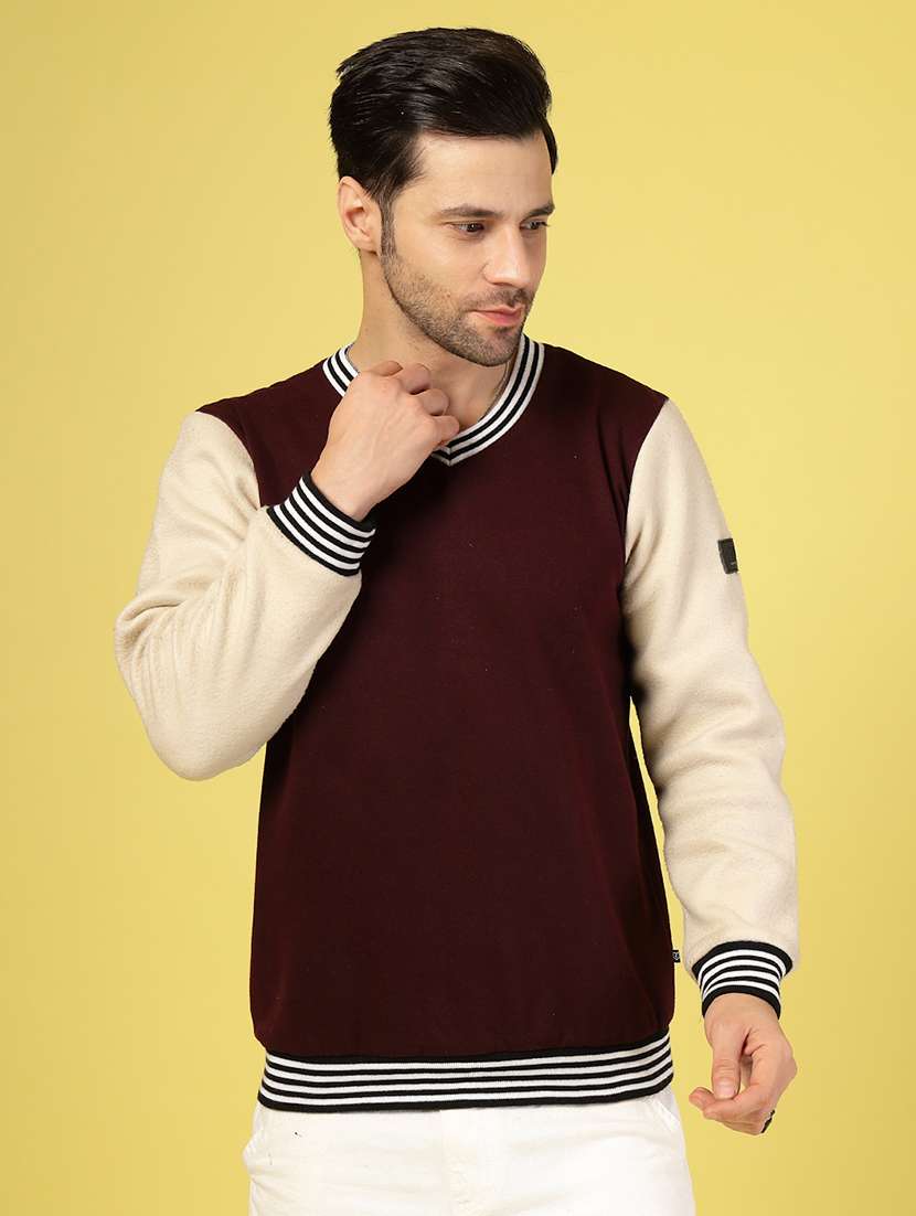 men long sleeves color block sweatshirt - 21703443 - Standard Image - 1