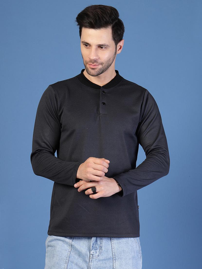 men long sleeves plain t-shirt - 21703445 - Standard Image - 1