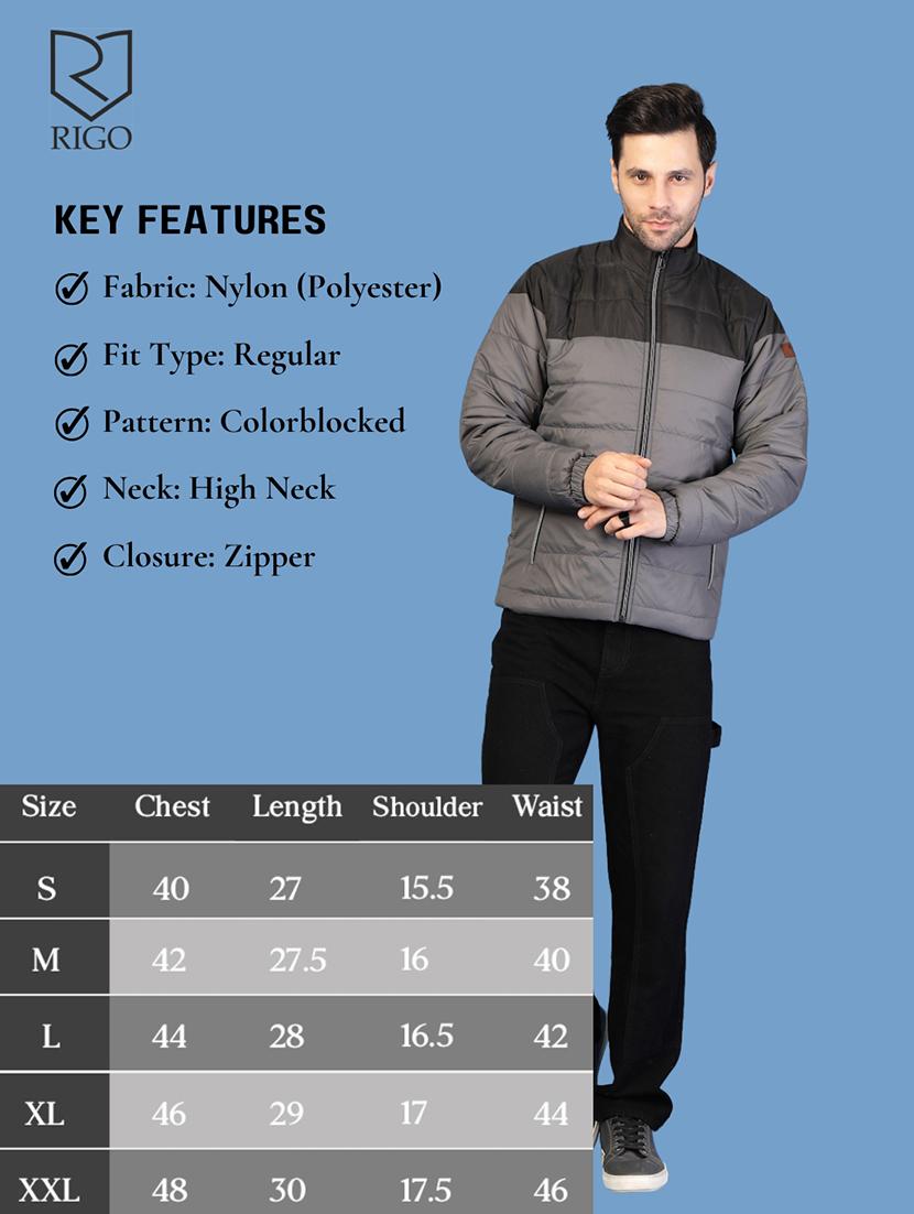 men color block long sleeve puffer jacket - 21703446 - Standard Image - 4