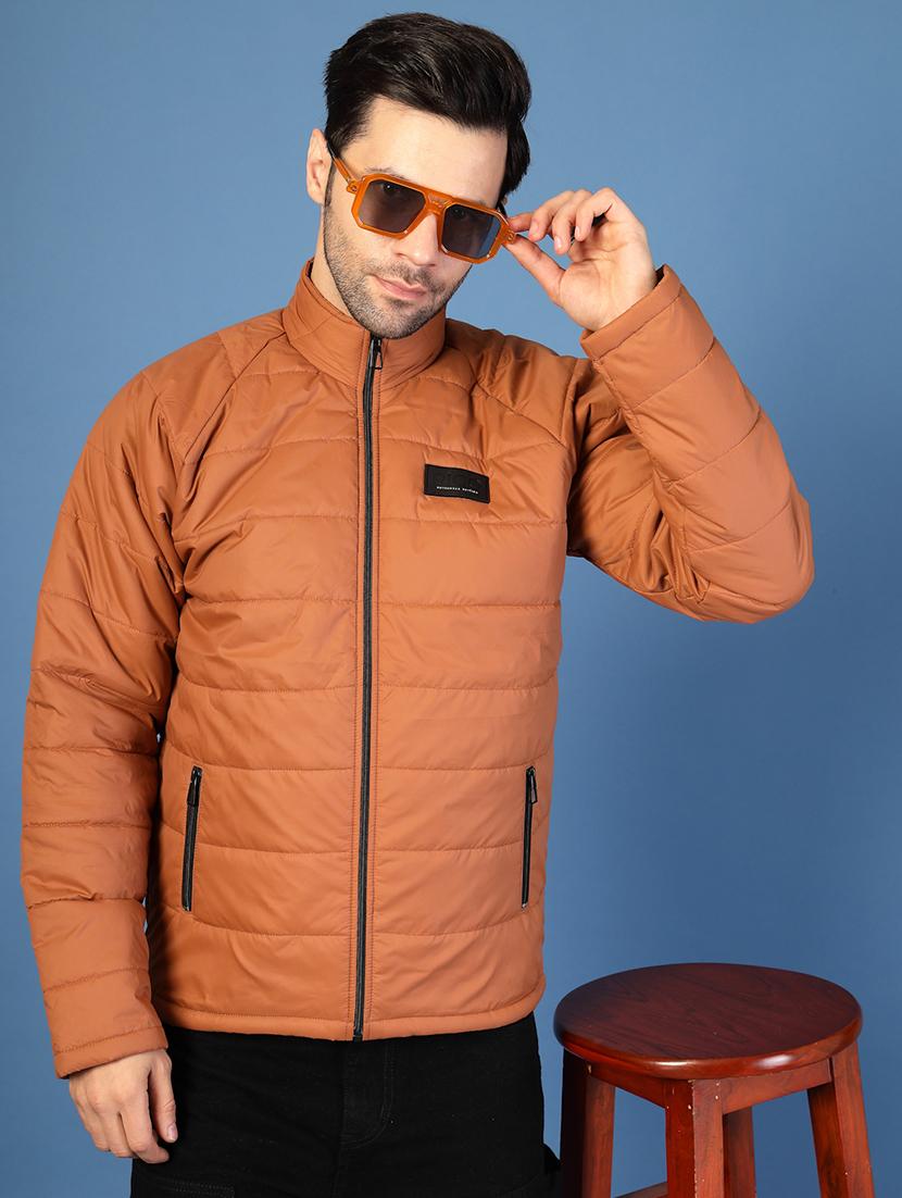 men solid long sleeve puffer jacket - 21703449 - Standard Image - 1