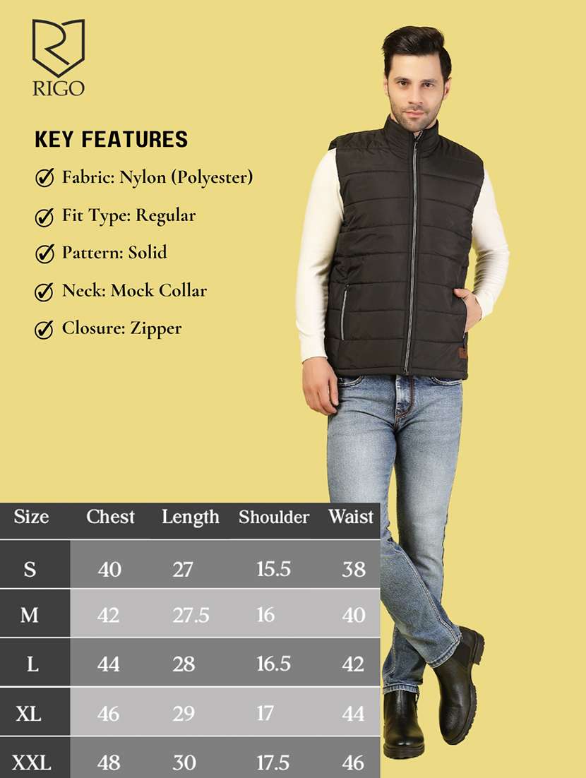 men solid sleeveless puffer jacket - 21703450 -  Standard Image - 4