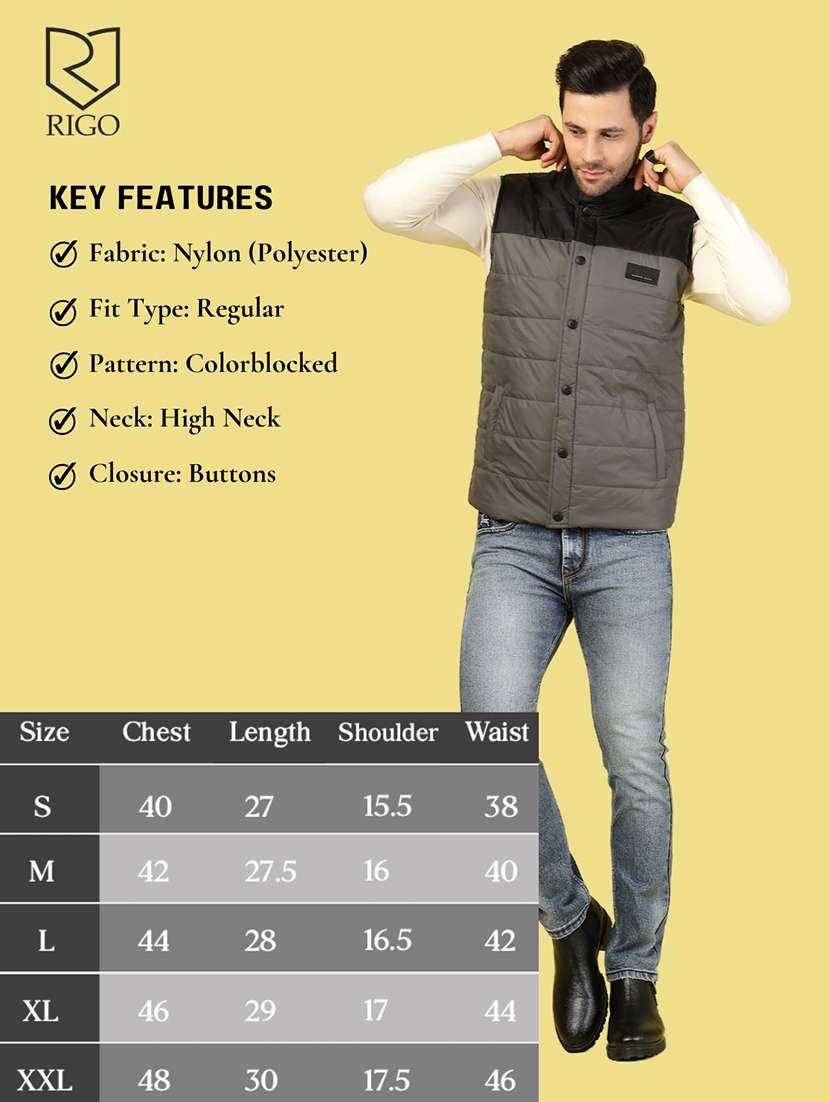 men color block sleeveless puffer jacket - 21703451 -  Standard Image - 4