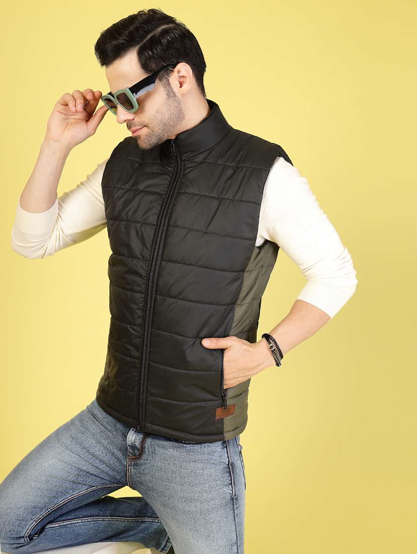 men color block sleeveless puffer jacket - 21703452 -  Standard Image - 1