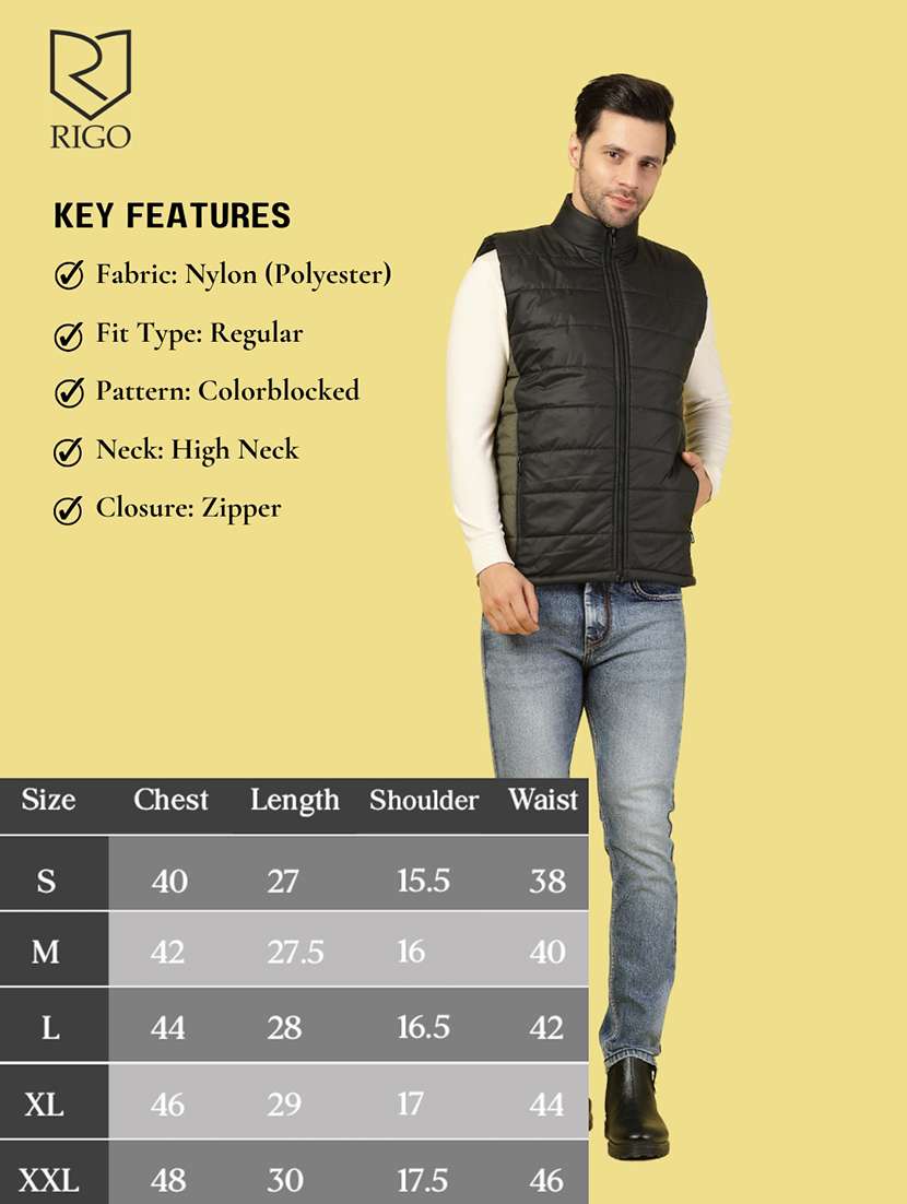 men color block sleeveless puffer jacket - 21703452 -  Standard Image - 4