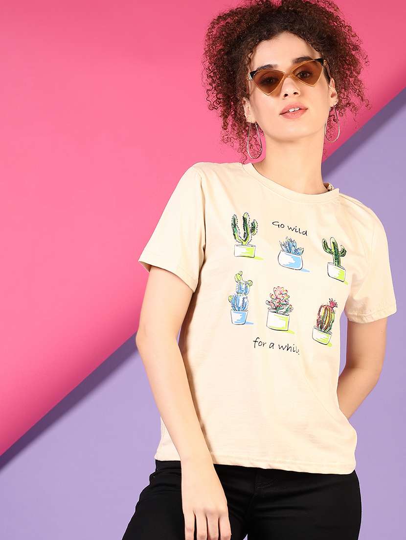 women printed short sleeve t-shirt - 21703552 - Standard Image - 1