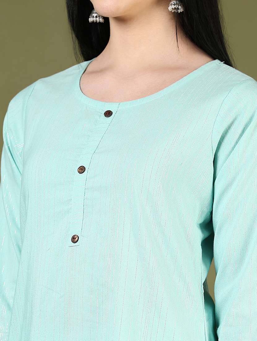 women self designed three quarter sleeve straight kurta - 21703578 - Standard Image - 4