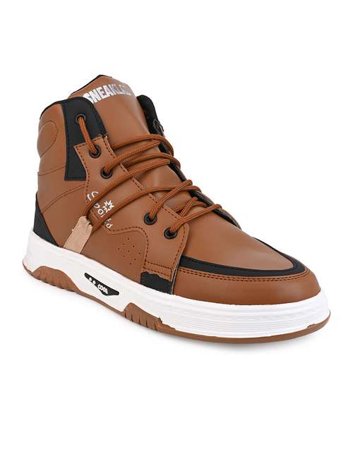 men tan lace up sneakers - 21703739 - Standard Image - 0