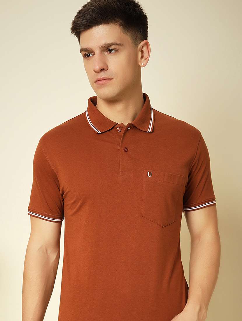 men solid short sleeve polo t-shirt - 21703745 -  Standard Image - 1