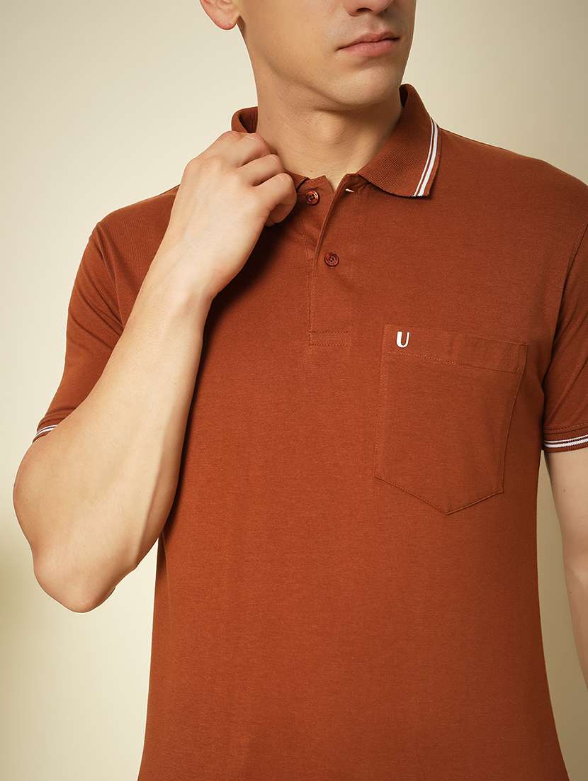 men solid short sleeve polo t-shirt - 21703745 -  Standard Image - 4