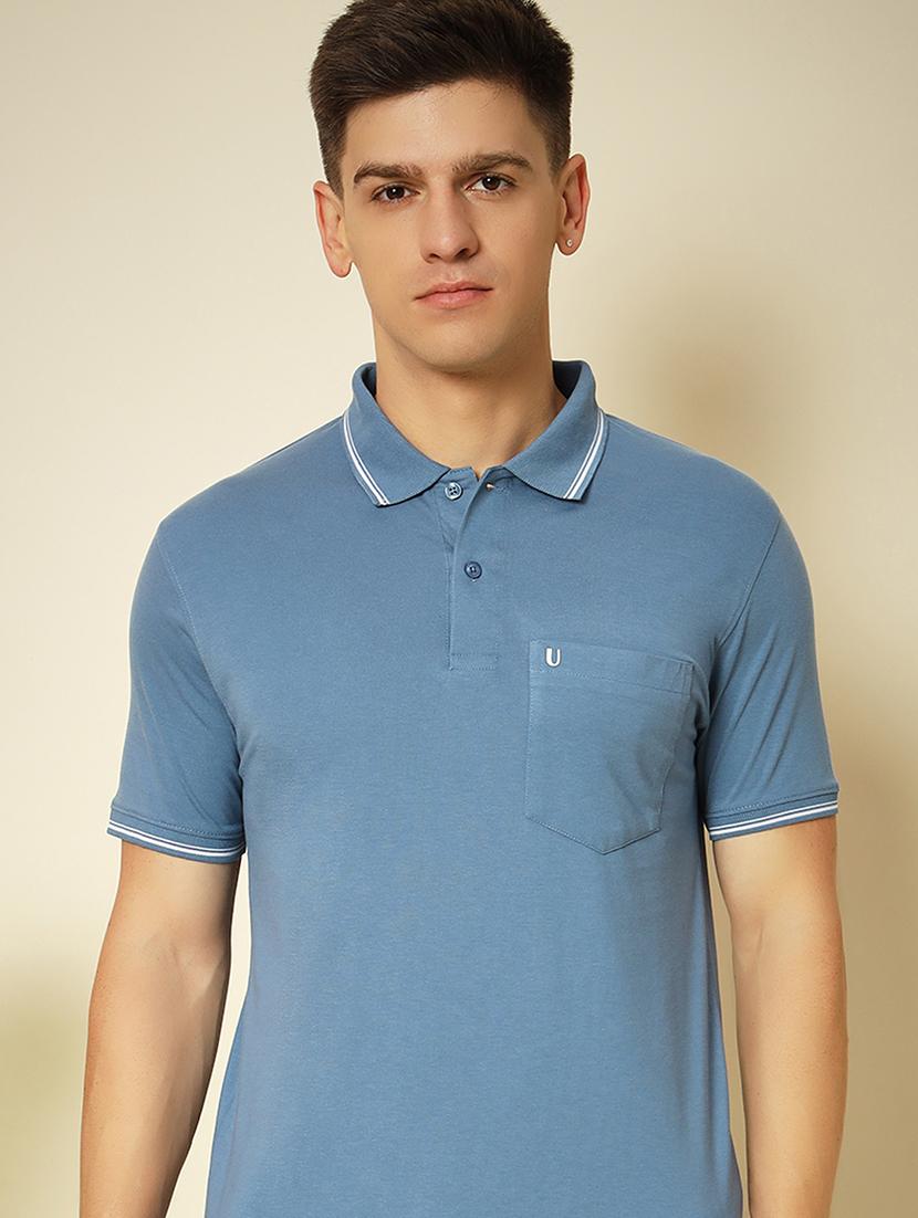 men solid short sleeve polo t-shirt - 21703746 -  Standard Image - 1