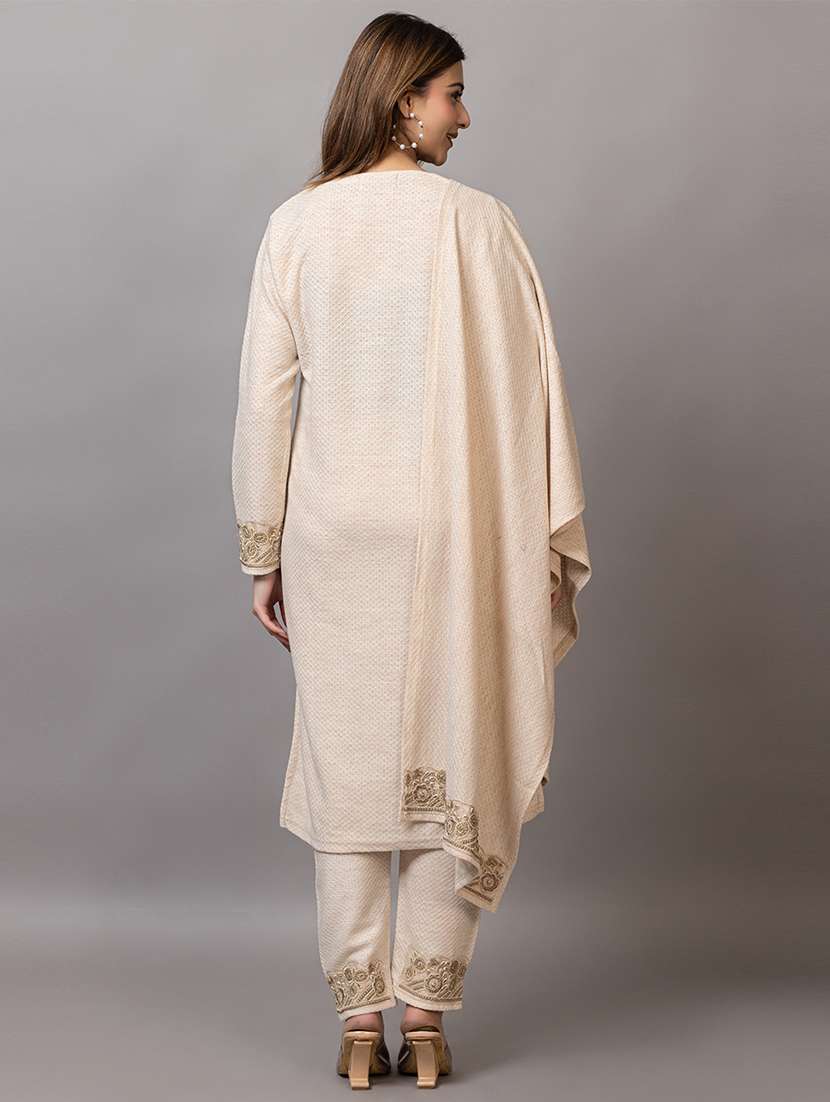 women embroidered round neck suit set - 21703799 -  Standard Image - 4