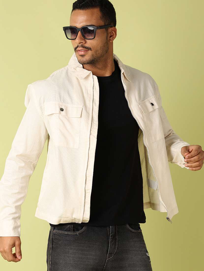 men long sleeves solid casual shirt - 21703818 -  Standard Image - 1