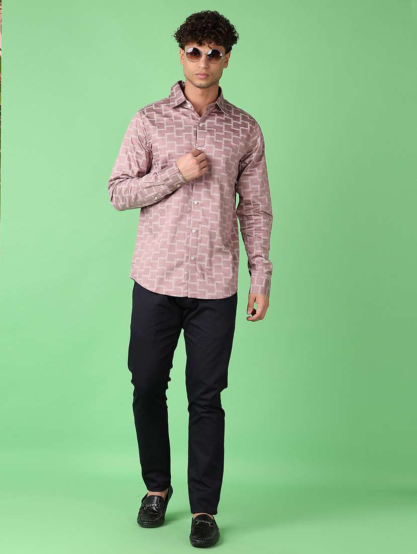 men long sleeves printed casual shirt - 21703821 -  Standard Image - 4