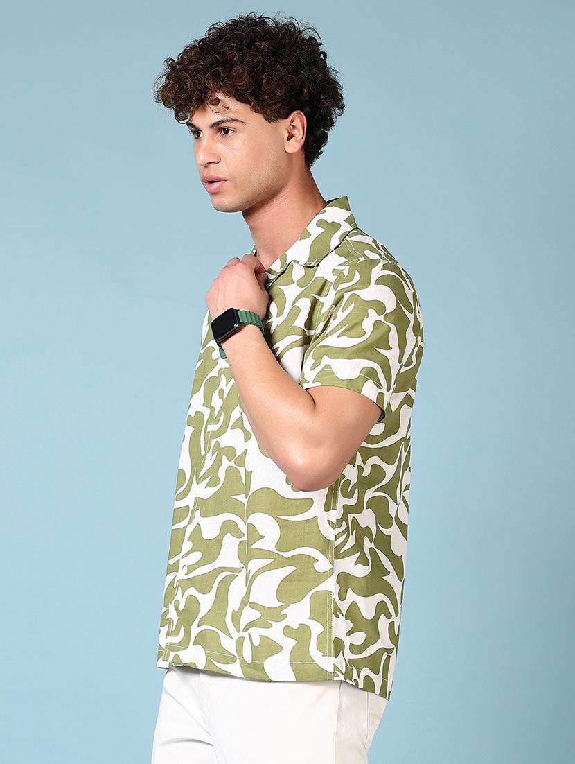 men short sleeves printed casual shirt - 21703826 - Standard Image - 1