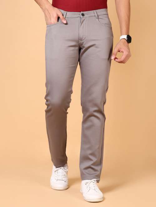 men mid rise solid chinos - 21703837 - Standard Image - 0