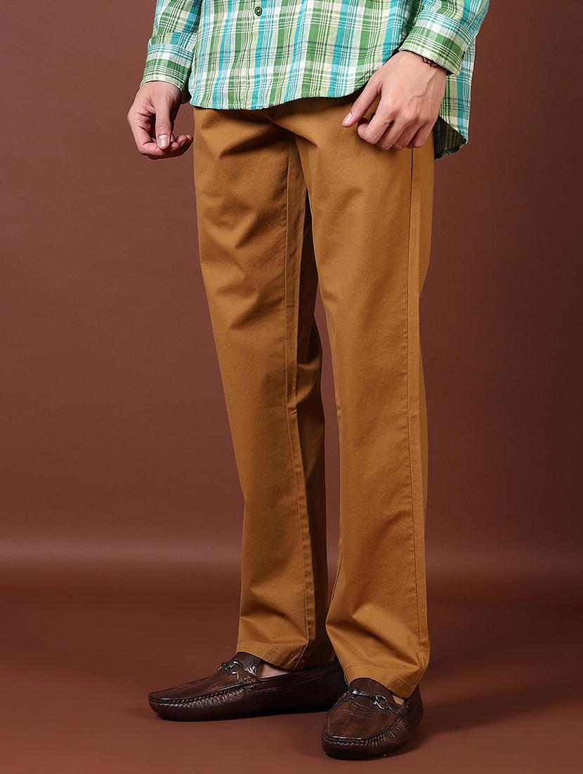 men mid rise solid flat front casual trouser - 21703845 -  Standard Image - 1