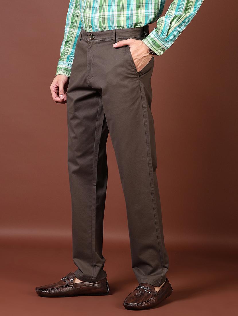 men mid rise solid chinos - 21703848 - Standard Image - 1