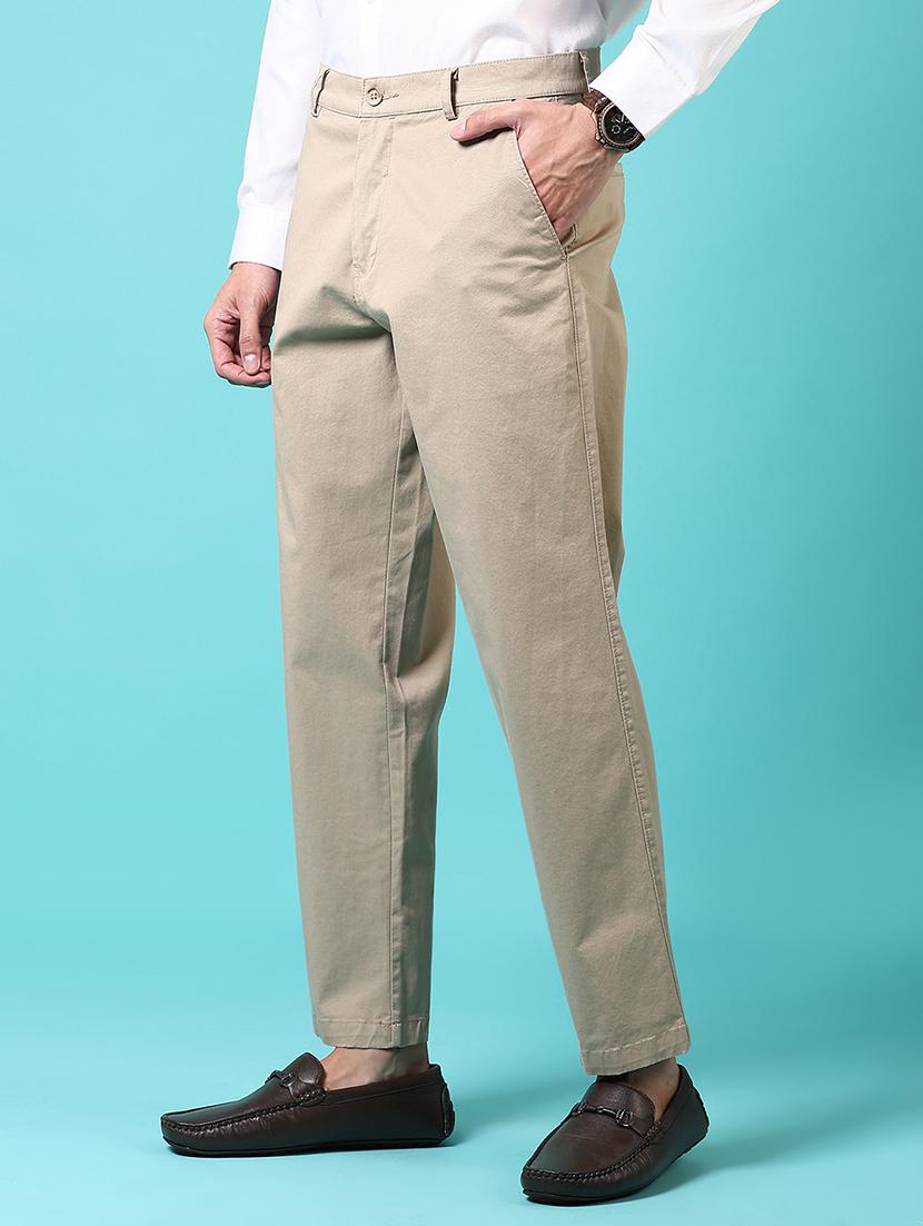 men mid rise solid chinos - 21703852 - Standard Image - 1