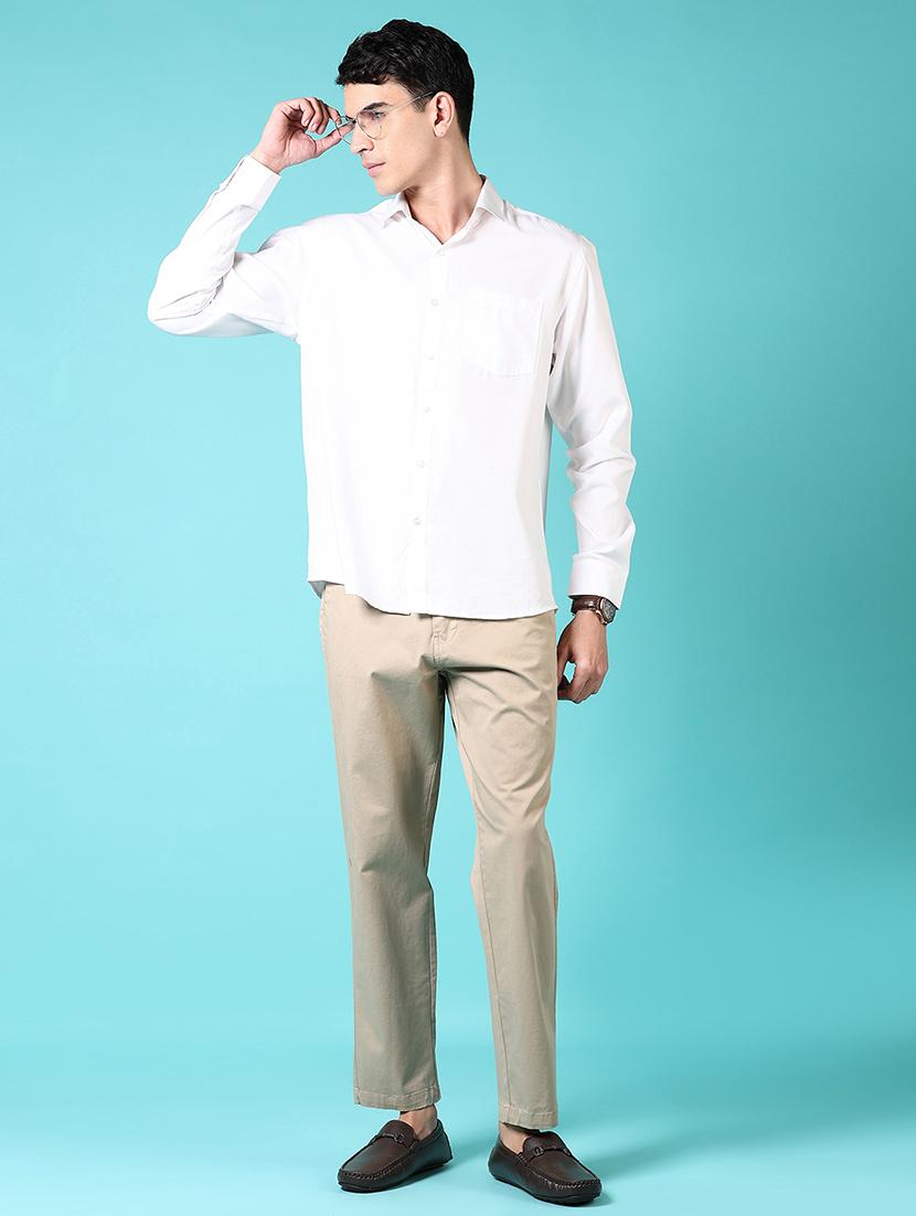 men mid rise solid chinos - 21703852 - Standard Image - 4