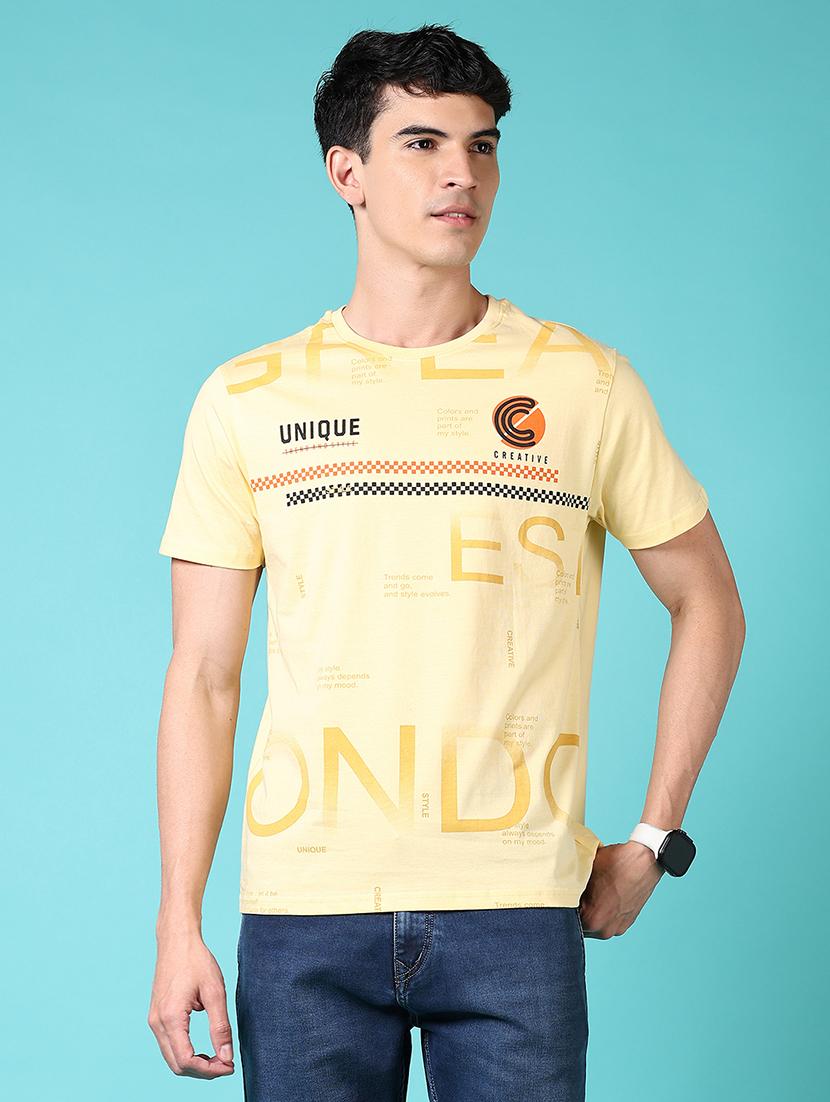 men round neck front print t-shirt - 21703872 -  Standard Image - 1