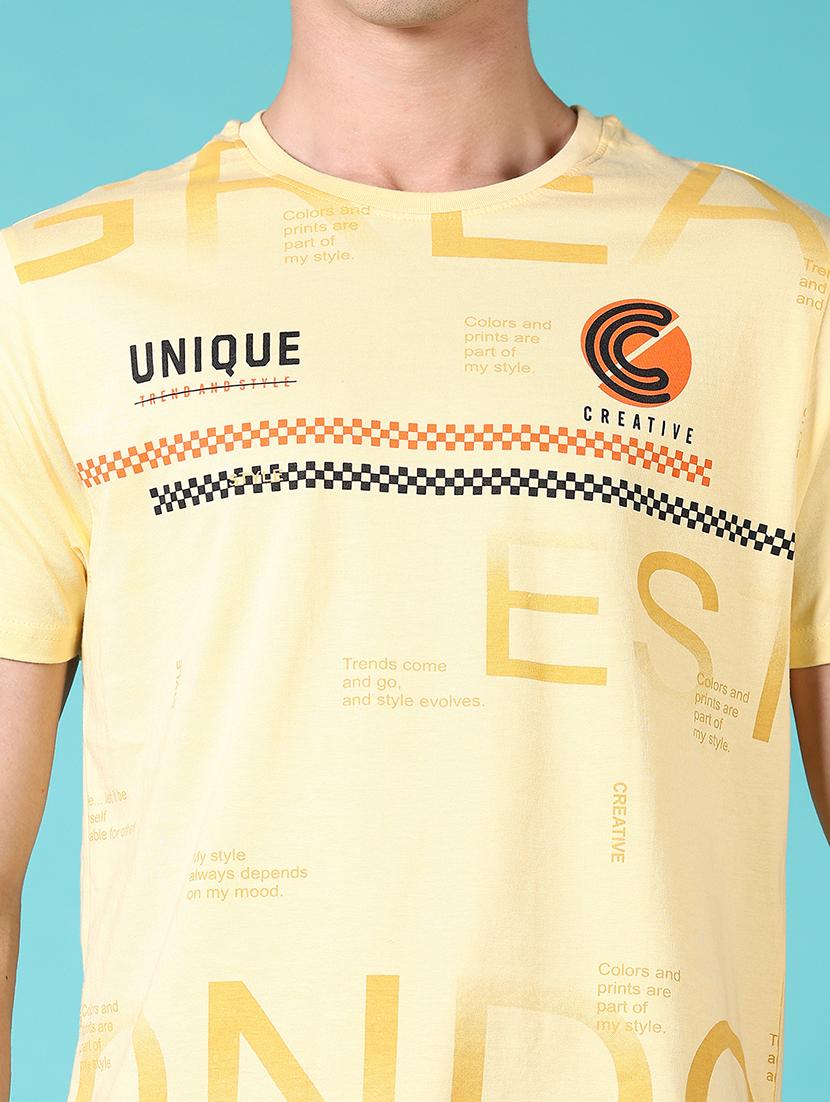men round neck front print t-shirt - 21703872 - Standard Image - 4