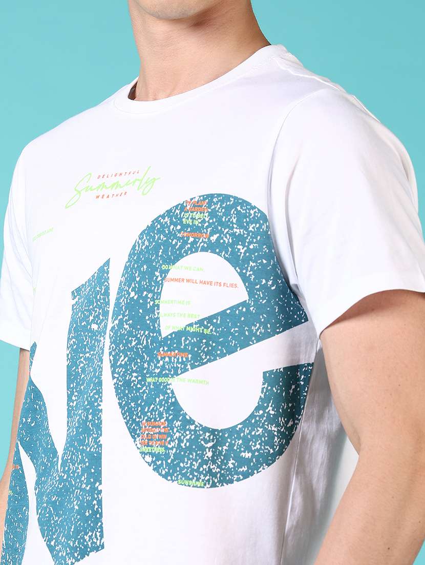 men round neck front print t-shirt - 21703873 -  Standard Image - 4