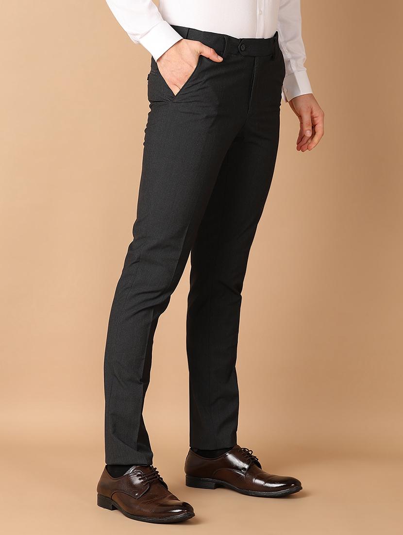 men mid rise solid flat front formal trouser - 21703875 -  Standard Image - 1