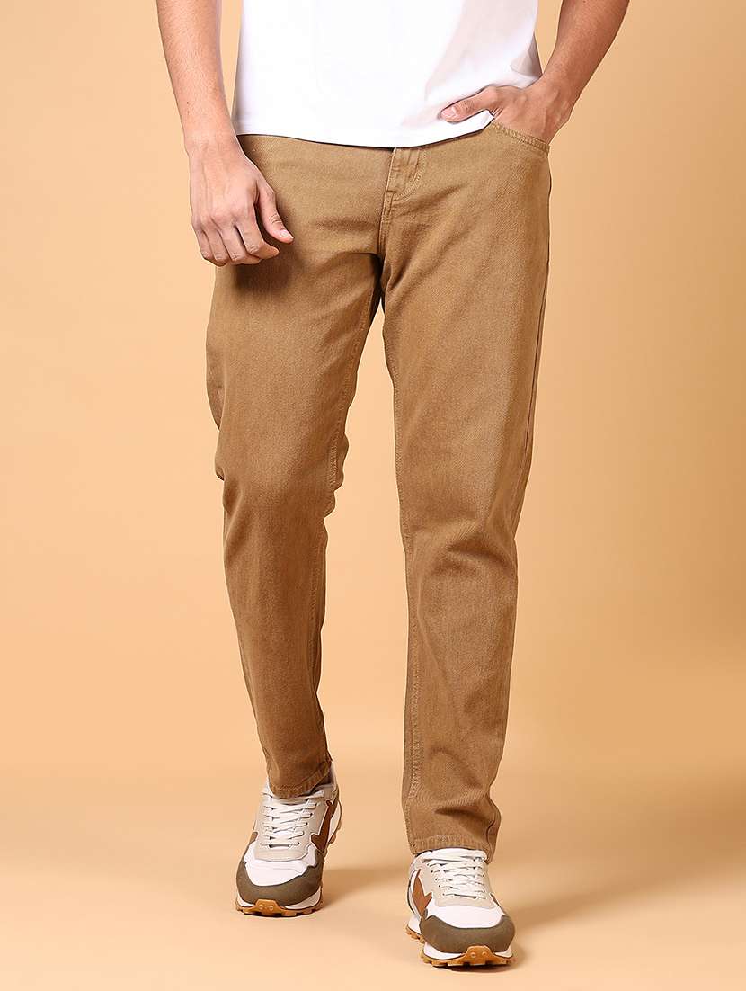 men mid rise straight fit plain denim jeans - 21703878 -  Standard Image - 1