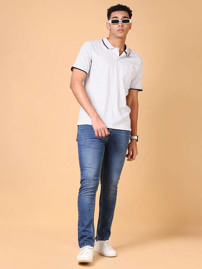 men mid rise plain straight fit jeans - 21703881 -  Standard Image - 4