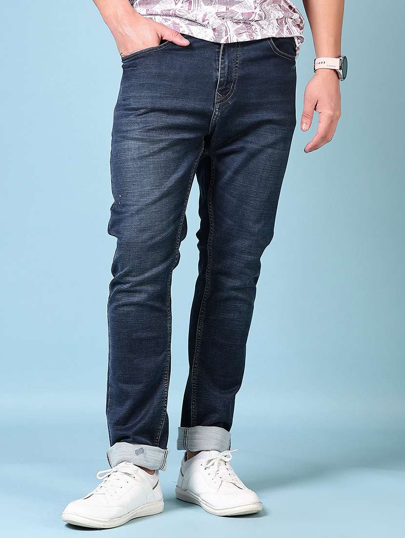 men mid rise plain slim fit jeans - 21703887 -  Standard Image - 1