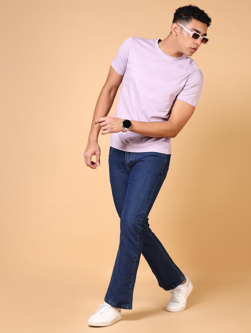 men mid rise plain bootcut jeans - 21703890 - Standard Image - 4