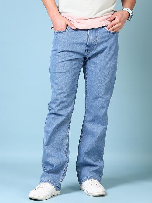 men mid rise plain straight fit jeans - 21703891 - Standard Image - 0