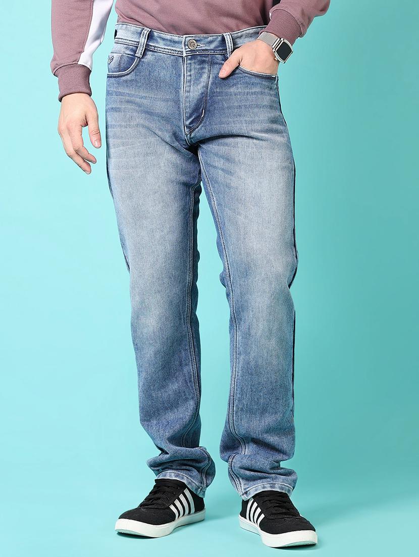 men mid rise washed straight fit jeans - 21703911 -  Standard Image - 1
