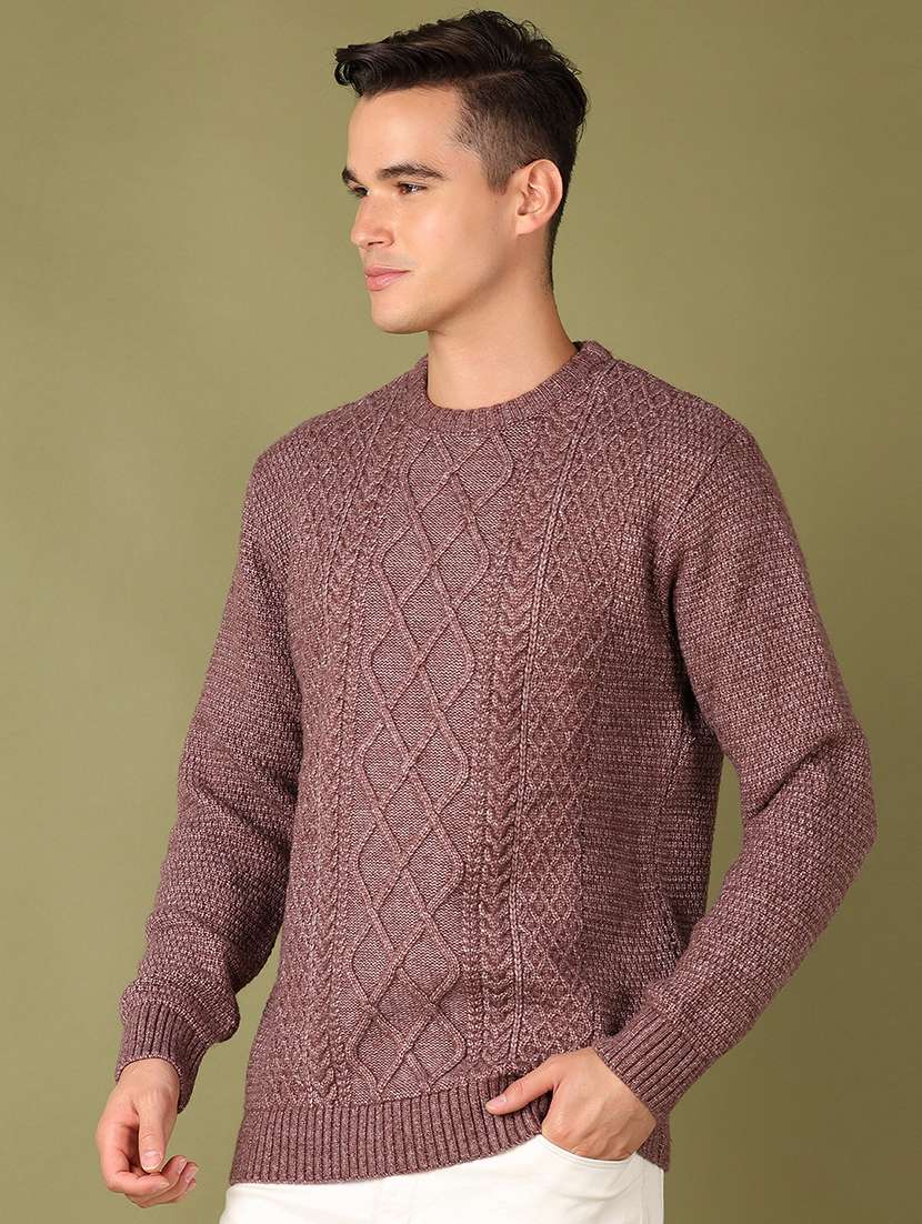 men long sleeves self design pullover - 21703913 -  Standard Image - 1