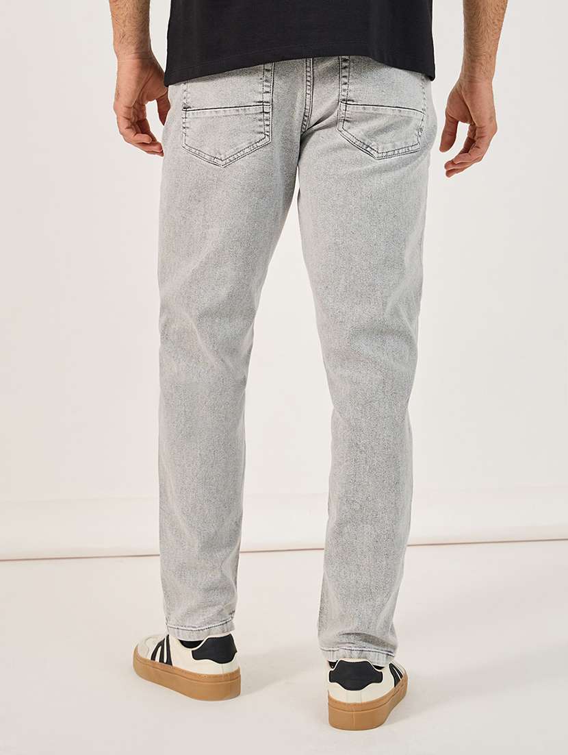 men mid rise plain slim fit jeans - 21703941 -  Standard Image - 1