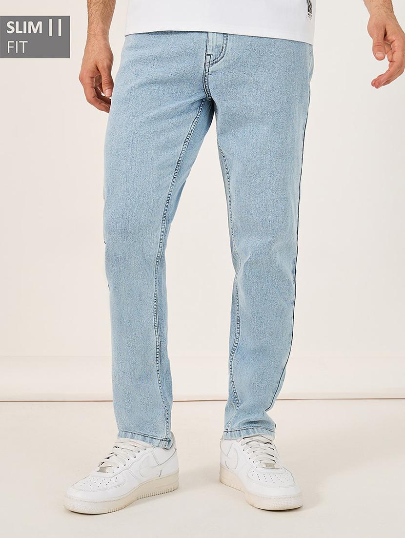 men mid rise plain slim fit jeans